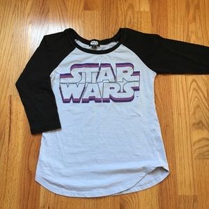 Medium Girls Star Wars raglan baseball tee